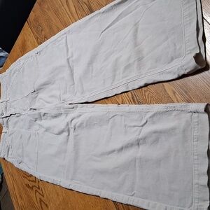 AMERICAN EAGLE JEANS Womens 6 Creme Ivory Super High Rise Wide Legs Used BAGGY